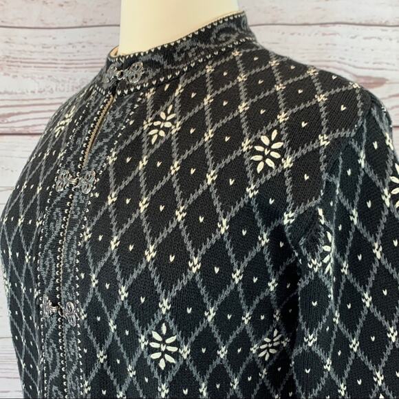 Talbots vintage Scandinavian cardigan metal hooks - Picture 8 of 16